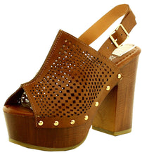 Refresh Footwear Women's Peep Toe Slingback Clog Platform Sandal