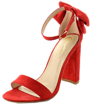 Elegant Footwear Women's Bow Open Toe Strappy Block Heel Sandal
