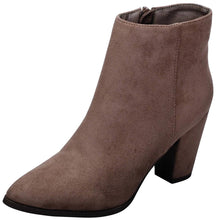 Breckelle's Women's Pointed Toe Block Heel Ankle Bootie