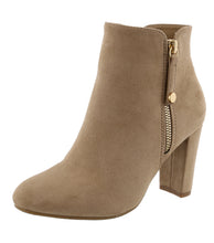 Top Moda Women's Closed Round Toe Zipper Chunky Stacked Block Heel Ankle Bootie