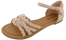 Top Moda Women's Braided Strappy Flat Sandal