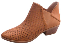 Betani Women's Western Geometric Cut Out Chunky Stacked Heel Ankle Bootie