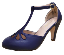 Cambridge Select Women's Teardrop Cutout T- Strap Mary Jane Dress Pump
