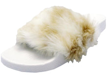 Wild Diva Women's Faux Fur Flip Flop Slide Flat Sandal