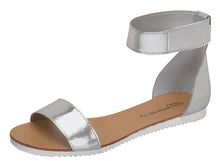 Breckelles Women's Minimalist Ankle Wrap Velcro Comfort Flat Sandal