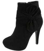 Top Moda Women's Side Bow Knot Platform Stiletto High Heel Ankle Bootie