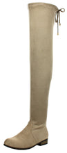Refresh Footwear Women's Over the Knee Drawstring Round Toe Flat Boot