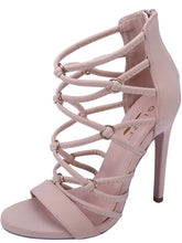 Glaze Women's Gladiator Caged Strappy Open Toe Heeled Sandal