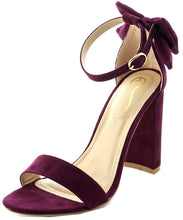 Elegant Footwear Women's Bow Open Toe Strappy Block Heel Sandal