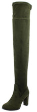 Refresh Footwear Women's Thigh High Chunky Heel Drawstring Boot
