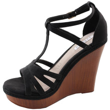 Elegant Footwear Women's T-Strap Open Toe Platform Wedge Sandal