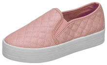 Breckelles Women's Cyber-04 Quilted Leather Platform Slip-on Sneaker