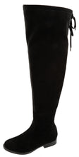 Top Moda Women's Over the Knee Drawstring Stretch Flat Block Heel Boot