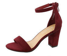 Top Moda Women's Hannah-1 Single Band Chunky/Block Heel Sandal With Ankle Strap and Zipper Closure