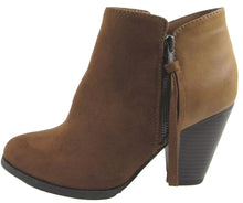 Soda FE69 Women's Classic Fringes Side Zipper Stacked Block Heel Ankle Booties