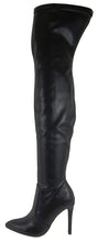 Soda Women's Pointed Toe Over the Knee Stretch Stiletto High Heel Boot