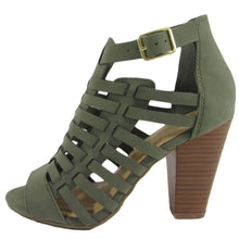 Delicious Women's Cutout Caged Buckle Stacked Chunky Heel Bootie