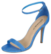 Breckelles Women's Sydney-46 Stiletto Ankle Strap Dress High Heeled Nubuck Sandals