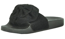 Refresh Footwear Women's Glitter Bow Slip On Slide Sandal