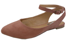 Iynx Women's Pointed Toe Adjustable Ankle Strap Mary Jane Ballet Flat