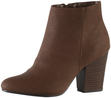 Delicious Women's Port Almond Toe Stacked Heel Ankle Bootie