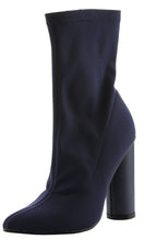 Cape Robbin Women's Pointy Toe Lycra Elastic Pull on Ankle Bootie Heel Boot