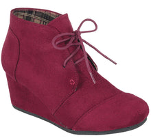 Forever Link Women's Lace Up Hidden Wedge Ankle Bootie