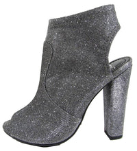 Delicious Peep Toe Open Back Heel Stacked Platform Chunky Heel Bootie