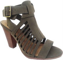 Delicious By Soda Yummy Cutout Stacked Heel Sandal