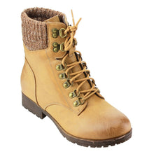 Refresh AD21 Women's Lace Up Sweater Collar Ankle Combat Booties