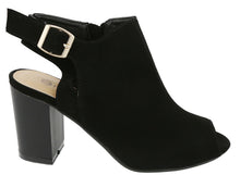 Top Moda Women's Cutout Buckle Peep Toe Chunky Stacked Heel Ankle Bootie