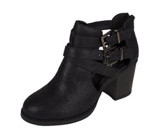 SCRIBE! Soda Women's Cutout Sides Buckles Straps Ankle Boots