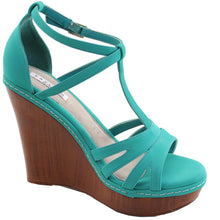 Elegant Footwear Women's T-Strap Open Toe Platform Wedge Sandal