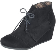 Forever Link Women's Lace Up Hidden Wedge Ankle Bootie