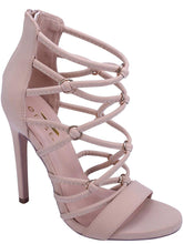 Glaze Women's Gladiator Caged Strappy Open Toe Heeled Sandal