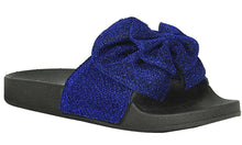 Refresh Footwear Women's Glitter Bow Slip On Slide Sandal