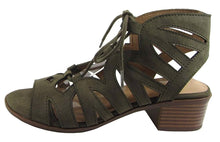City Classified Women's Cut Out Caged Open Toe Chunky Stacked Heel Bootie