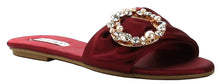 Cape Robbin Sadie-3 Satin Rhinestone Brooch Open Toe Slide Slip On Flip Flop Flat Sandal Black