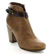 Breckelle's GAIL-22 Women's Belted Chunky Stacked Heel Ankle Booties