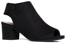 City Classified Women's Harlyn Cutout Peep Toe Stacked Chunky Heel Bootie