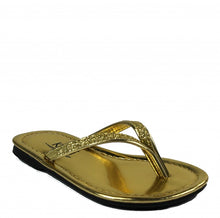 Kali Footwear Girl's Focus Jr. Patent Flip Flop Flat Glitter Sandals