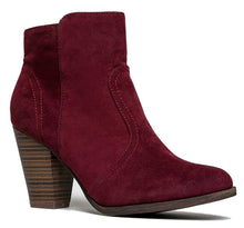Breckelle's Womens Almond Toe Faux Suede Think Chunky Heel Cowboy Ankle Bootie