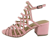 City Classified Women's Geometric Caged Cutout Chunky Heel Sandal