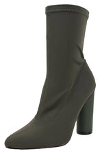Cape Robbin Women's Pointy Toe Lycra Elastic Pull on Ankle Bootie Heel Boot