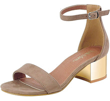 Bella Marie Women's Strappy Metallic Block Heel Sandal