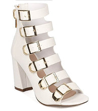 Breckelle's Ali-21 Women Buckled Block Heel Pump - Strappy Chunky Heel Sandals- Caged Peep High Top Pump - By Breckelles Collection