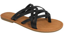 Jynx Women's Lattice Woven Slip On Flat Sandal