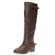 Breckelles Outlaw-11 Women's Ankle Strap Tall Riding Boots