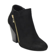 Nature Breeze FF47 Women's Metallic Zip Stacked Block Heel Ankle Booties
