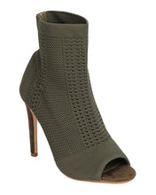 Cape Robbin GK04 Women Knitted Peep Toe Stiletto Sock Bootie